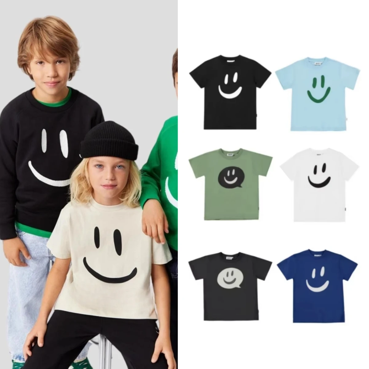 Boys Clothes Molo Brand New Summer Sale Cartoon Kids T-shirts Short Sleeve Cute Tops Cotton Toddler Girls Tee Children Outwear