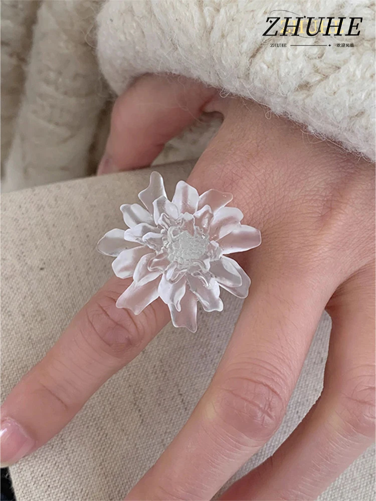 

ZHUHE The Frosted Flower Ring With a Sweet And Romantic Style Is A Perfect Jewelry Accessory For Women And A Party Gift For Thei