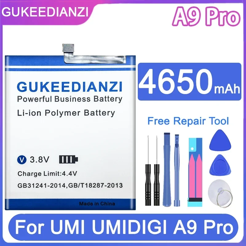 

Сменный аккумулятор A9 Pro 4650 мАч GUKEEDIANZI для UMI UMIDIGI A9Pro A 9 Pro Аккумулятор + Бесплатные инструменты