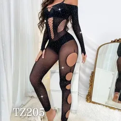 New Cross-border Women's Hot Diamond Shiny Sexy Underwear Covering Hip Skirt Net Clothes