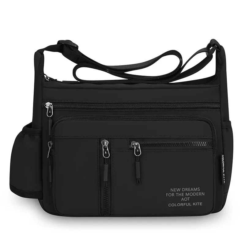 new Men's Casual Travel Shoulder Bag Large Capacity Oxford Cloth Crossbody Bag with Tea cup bag Adjustable shoulder straps