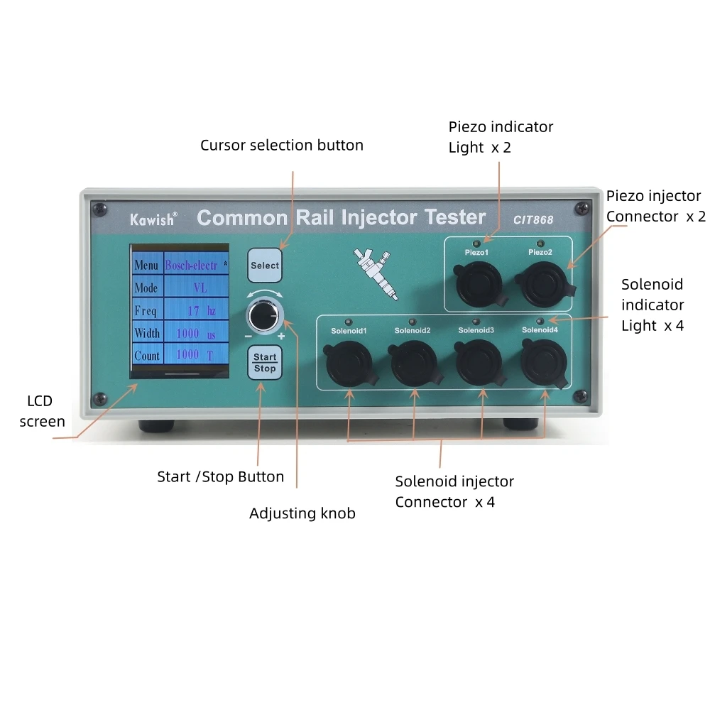 Upgrade CIT800 CIT868 4 Channels Diesel Common Rail Injector Tester  2PCS Piezo Injector Tester Injector Driver Injector Clean