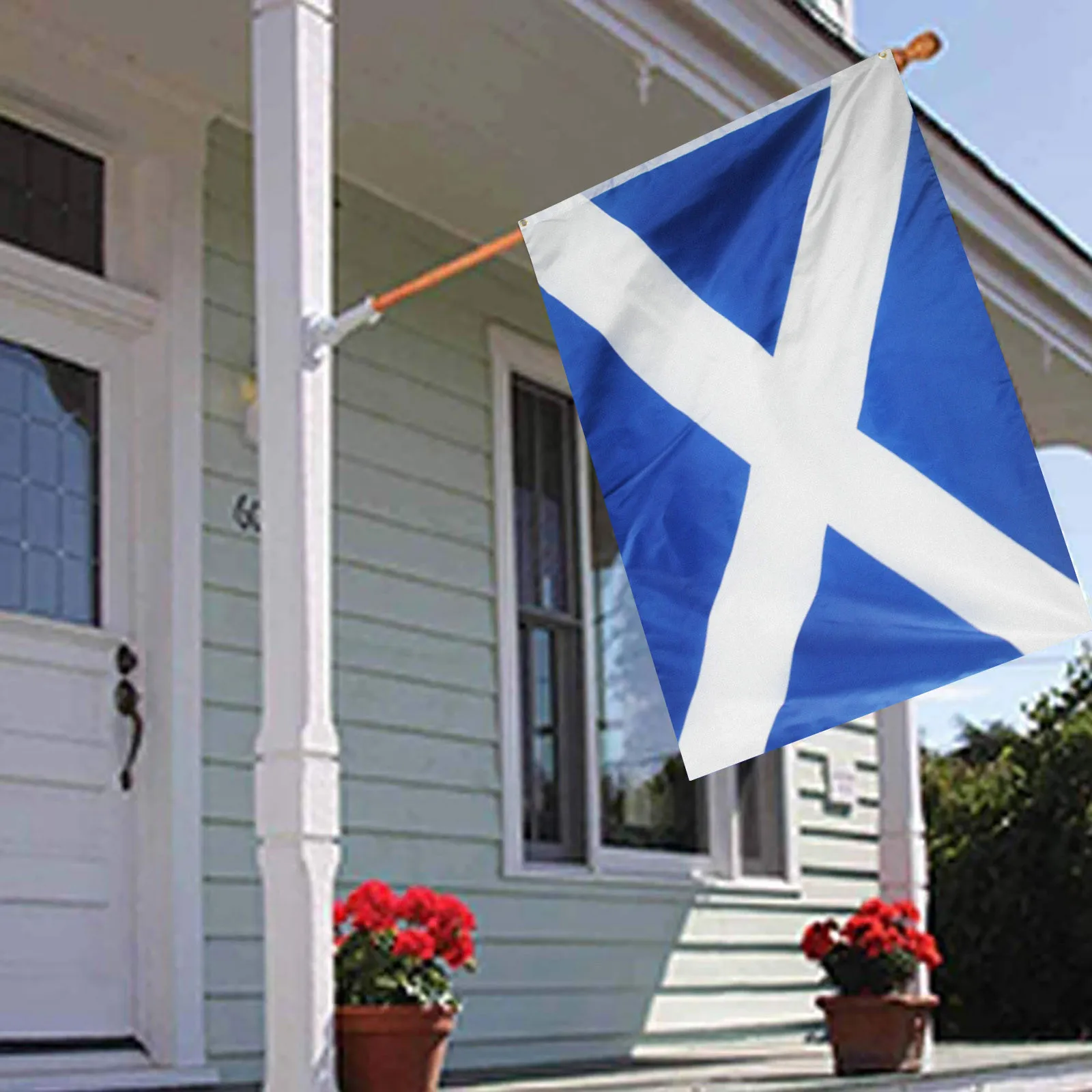 Canvas Proof And And Colors The Header Fading Scottish Flag Double Of The Decoration & Hangs Dog Garden Sculpture