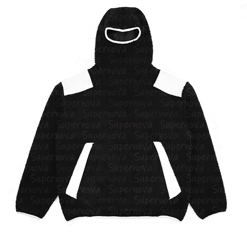 Y 2K Sweater Hoodie -2024 Dames Pluche Jack Heren Dikke Wollen Jas Warm Top Hoodie Splicing Hoodie Hoodie Losse Jas Officiële Webs