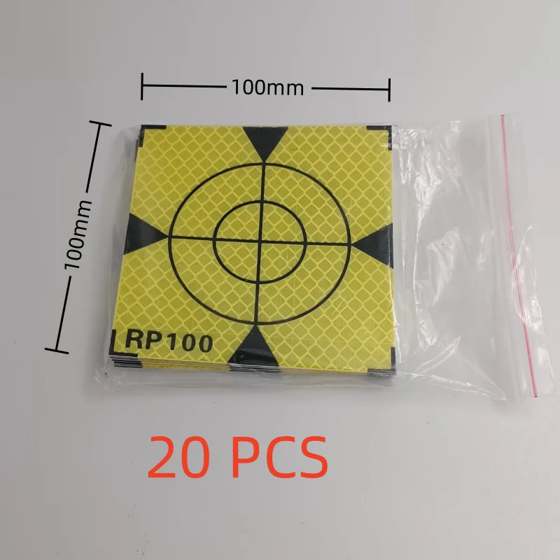 100x100mm Reflector Sheet Reflective Sticker For Total Stations Triangle Reflector Tape Target 20pcs