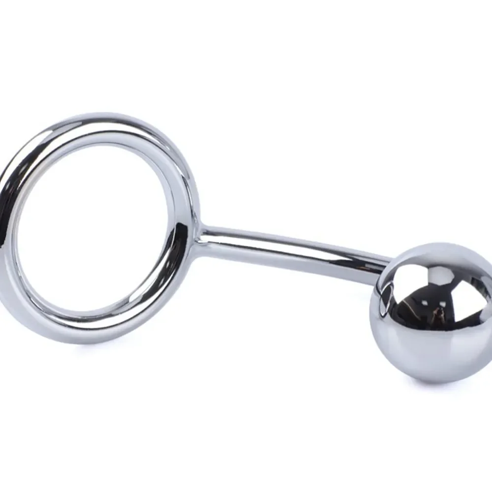 Stainless Steel Metal Penis Hook Ring Penis Bondage Single Ball Plug Anal Hook Dilator BDSM Bondage Chastity Lock Gay Sex Toy