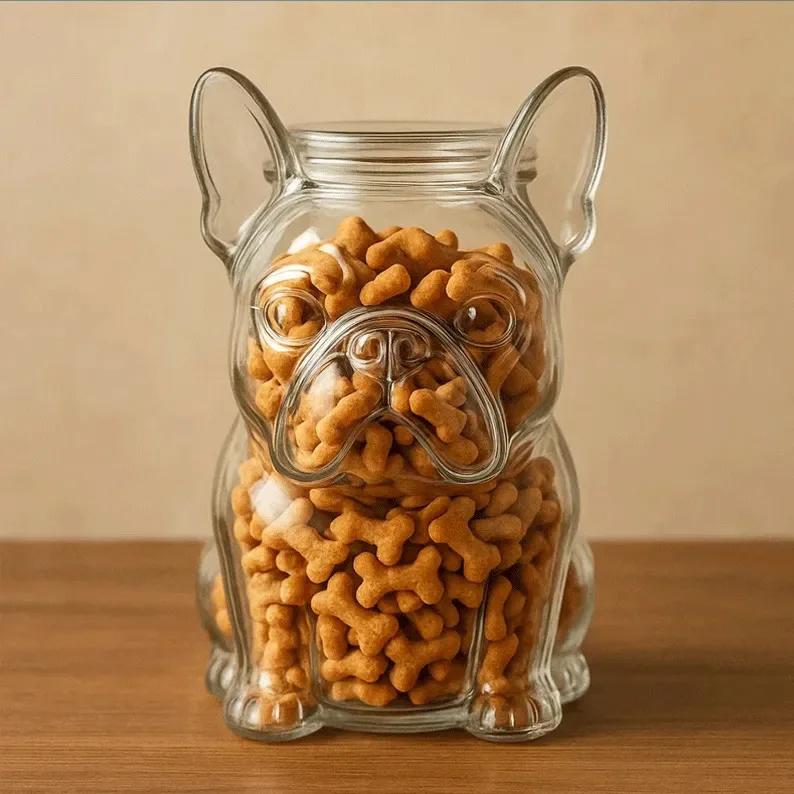 

French Bulldog Snack Jar Pet Storage Snack Can Outdoor Training Can