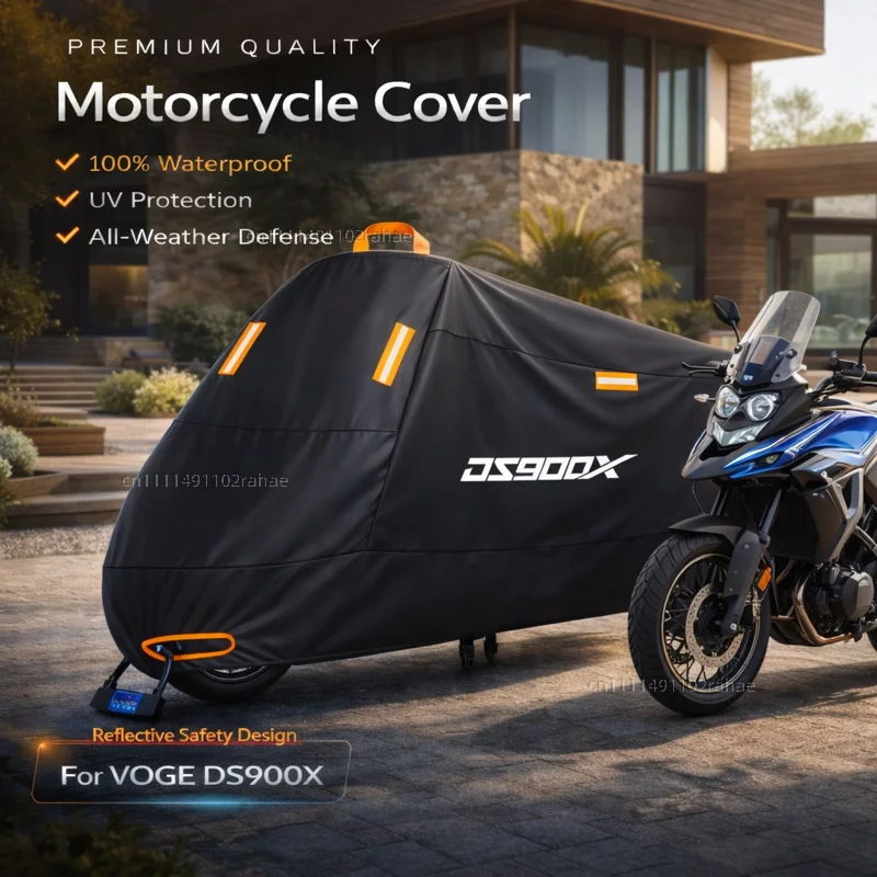 

For VOGE DSX900 DS 900X Motorcycle Cover Waterproof Heavy Duty Polyester Tarpaulin UV Protective Outdoor Rain Dust Sun Protector