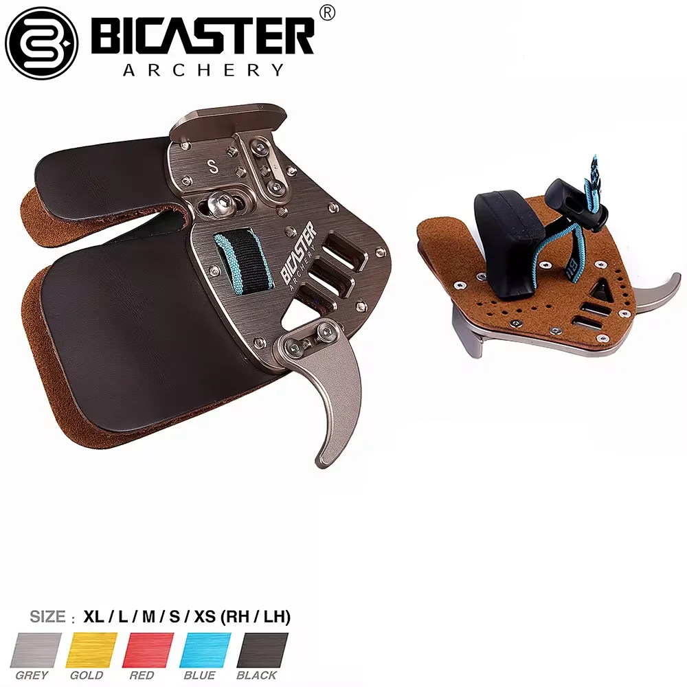 Archery Finger Tab Guard Protection Genuine Leather + Aluminum S/M/L Left/Right Hand For Tradition Bow Hunting Shooting