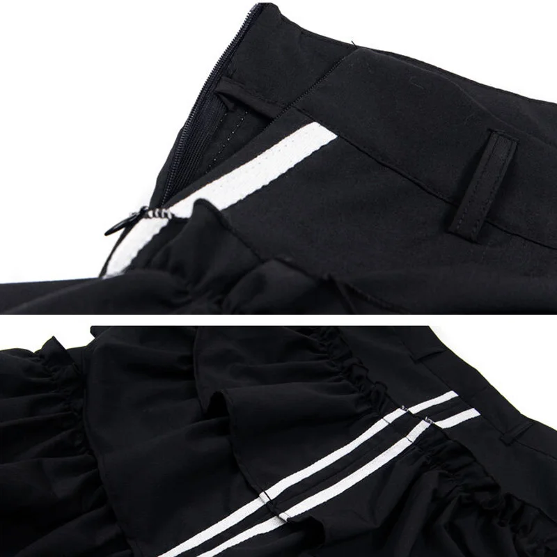 Süße Mädchen Frühling Sommer Streetwear Retro Asymmetrische Kuchen Rock Frauen Mode Lässig Punk Gothic Schwarz Röcke Dame Y2k Kleidung