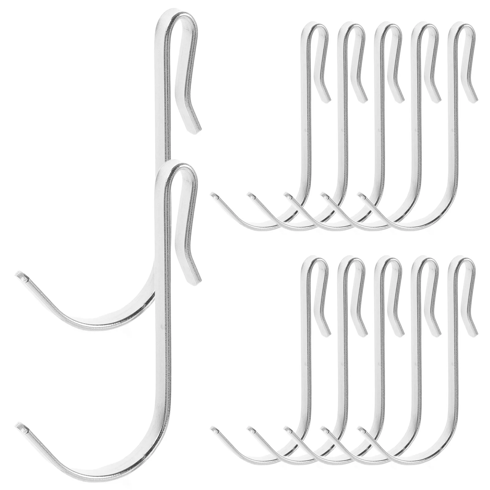 20 Pcs Hook up Small Hooks Kitchen Coat Hanger Hanging Clothes Stainless Steel J Shaped Office Hangers Heavy Duty