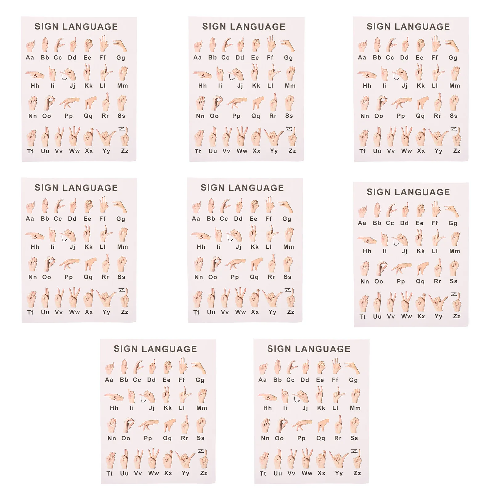 

8 плакатов для изучения ASL: таблица жестов и алфавита для детей, семей, классов, настенный декор, образовательный материал для учебных заведений