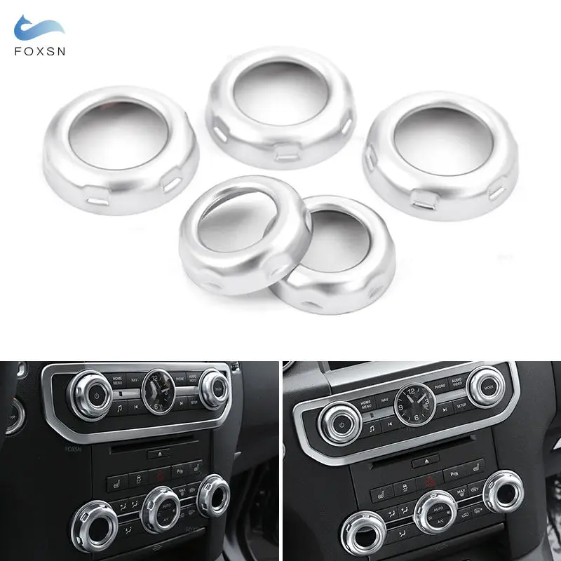 ABS Chrome For Land Rover Discovery 4 LR4 Range Rover Sport Freelander 2 Air Condition Volume Knob Ring Stickers Car Accessories
