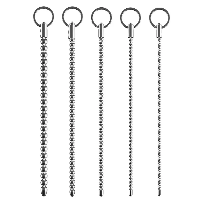 Stainless steel pull bead horse eye rod electric shock multi-size urethral rod male masturbation urethral dilator erotic toy