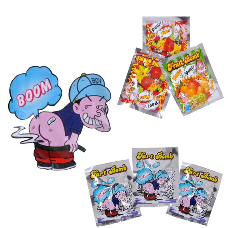 10PCS New Funny Shock Toys Explosion Smelly Package The Whole People Toy Stink Fart Packages Odor