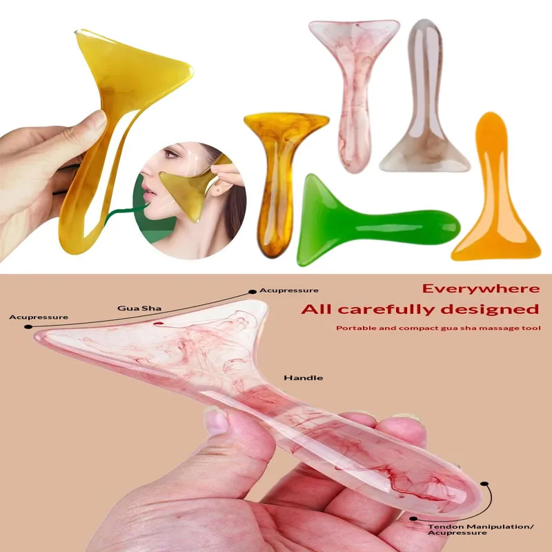 

1Pcs Resin Triangle Shaped Beauty Guasha Massage Board Resin Acupuncture Shiatsu Tool Facial And Full Body Universal Tired Relax