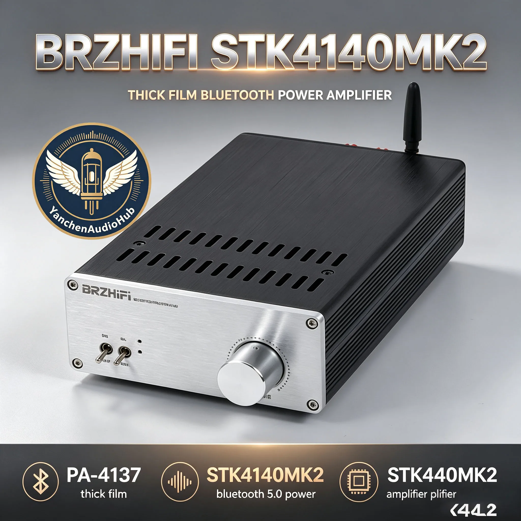 CHN 2027 New BRZHIFI PA-4137 Thick Film STK4140MK2 Bluetooth 5.0 Power Amplifier Super LM1875
