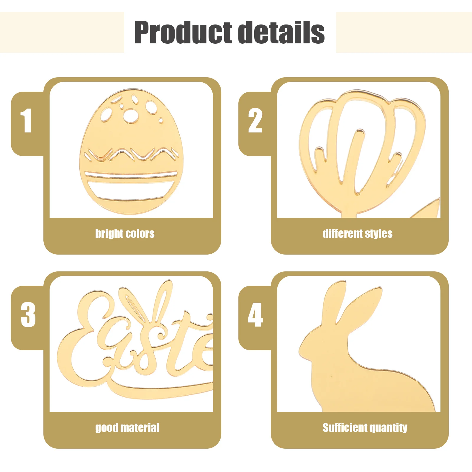 

6Pcs Creative Easter Cake Picks Cartoon Acrylic Cupcake Toppers Party Decorations for Birthday Baby Shower Festival Dessert