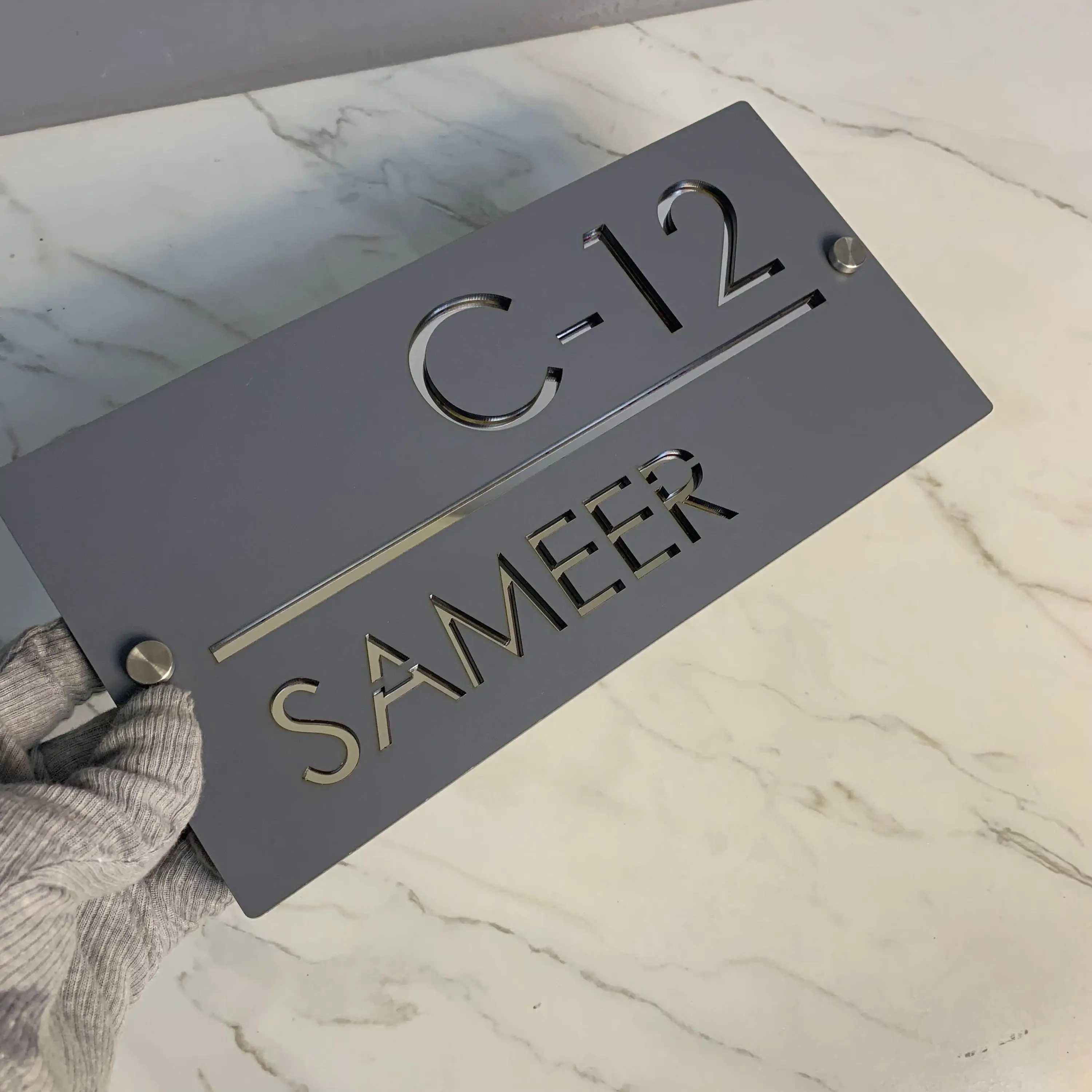 

Персонализированная табличка с номером дома, современная акриловая адресная табличка, водонепроницаемая наружная декоративная табличка для двери и стены, именная табличка для дома