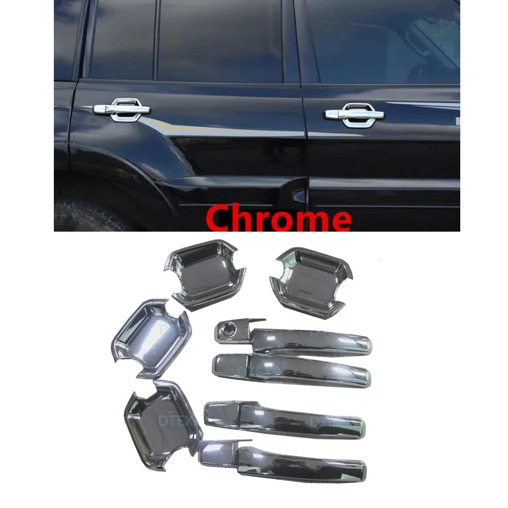 

4 or 8 or 12 Pieces Car Door Outside Handles for Pajero V70 V90 V80 V60 Chrome for Montero V97 V73 V87 Door Bowls Carbon Sticker