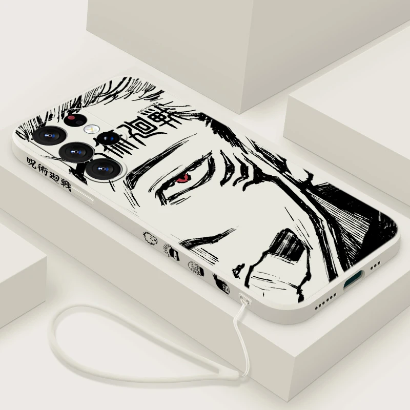 Jujutsu Kaisen Anime For Samsung S24 S23 S22 S21 S20 Fe S10 Note 20 10 Ultra Lite Plus Liquid Left Rope Phone Case