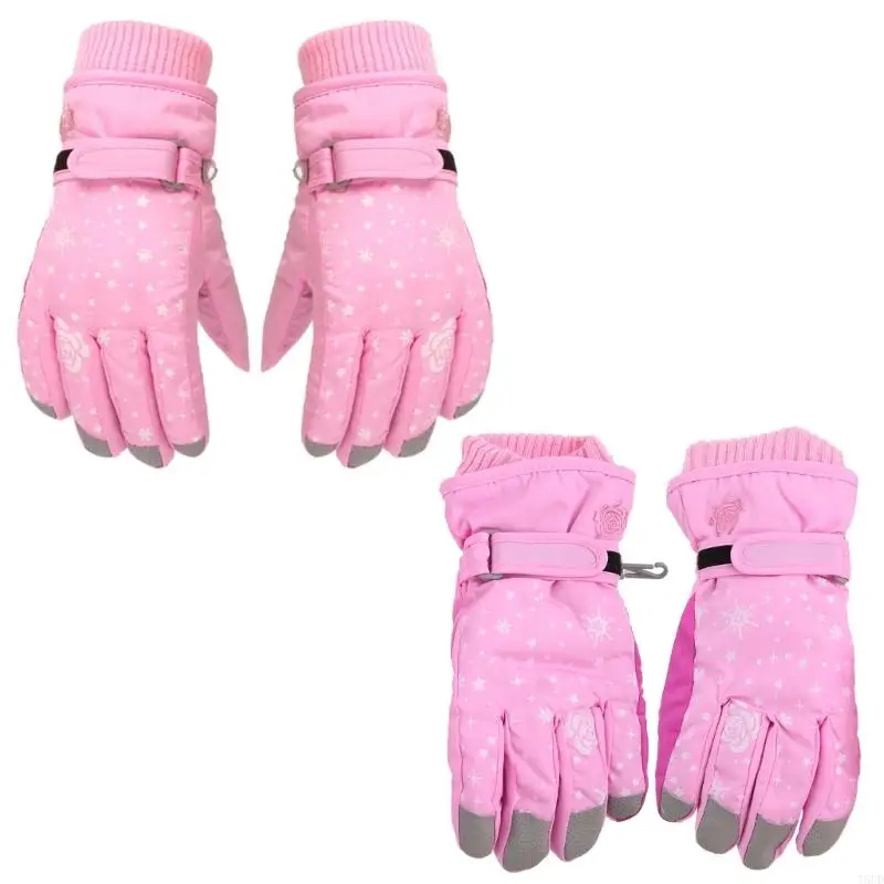 T8UD Children Skiing Cycling Gloves Thick Warm Mittens Waterproof Snowboard Gloves