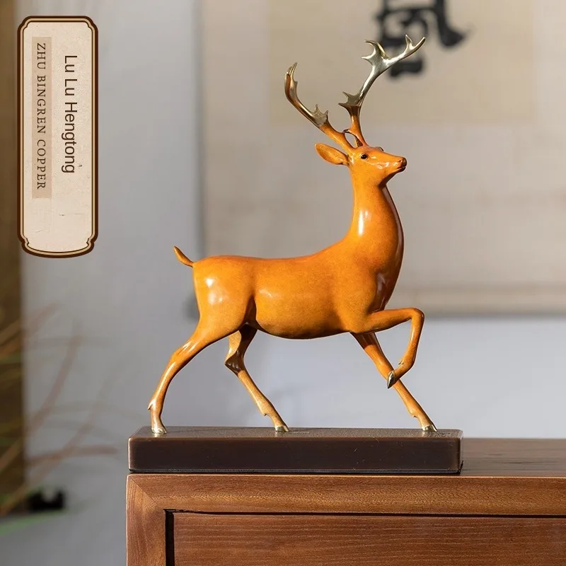 New Chinese Style Creative Home Desktop Feng Shui Deer Ornament Decoration Crafts Lu Lu Hengtong