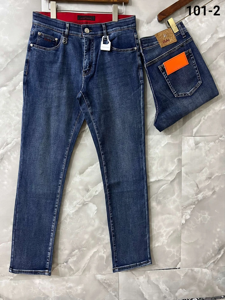 High-Quality Men's Denim Jeans Spring Summer New Style 3040 Size Vintage Luxury Style mid Waist Zipper Closure All Seasons