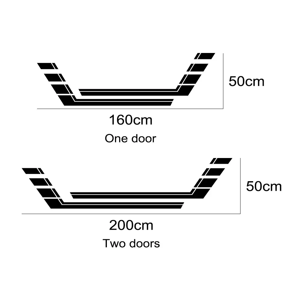 2 قطعة ملصقات الباب الجانبي للسيارة التصميم شارات الفينيل ل جيب رانجلر JK JL CJ روبيكون 4x4 ضبط اكسسوارات السيارات الجسم الديكور #5