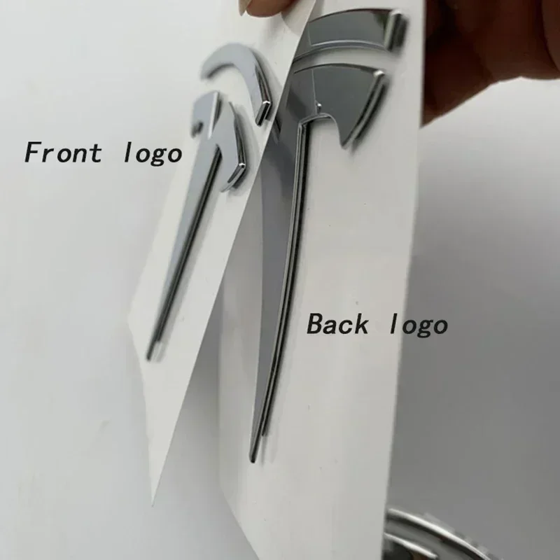 ل تسلا نموذج 3 وضع Y سبائك الزنك سيارة الجبهة هود لاصق الشعار التصميم السيارات الجسم الخلفي الجذع شعار مع ملحقات راديان