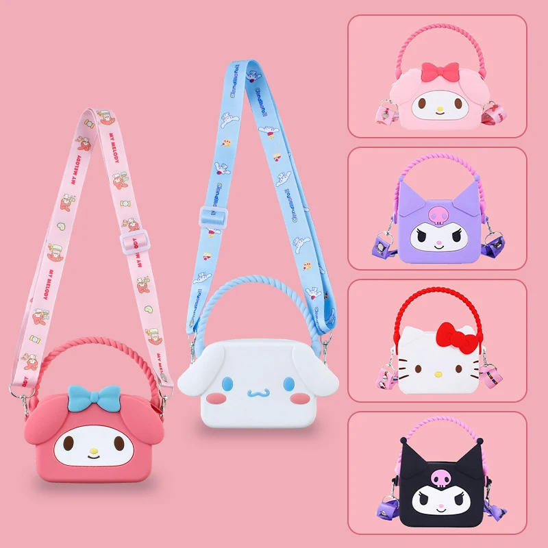 Genuine Sanrio Hello Kitty Kulomi Melody Cartoons Shoulder Bags 14x9x4.5cm Children Mini Handbag Coin Purse Girls Messenger Bag