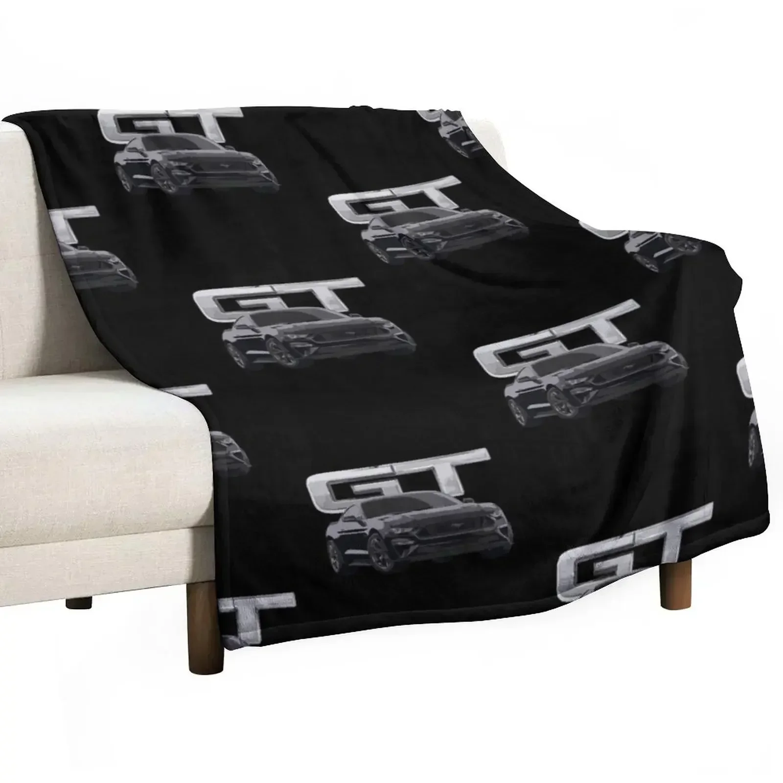 

Mustang GT V8 shadow black Throw Blanket Weighted Travel Blankets