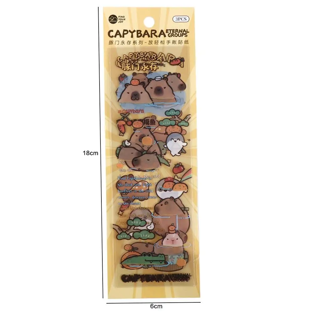 Animals Capybara Capybara Guka Stickers Waterproof DIY Sticker Capybara Stickers Toy Cartoon Brown Animals Stickers Phone Decor