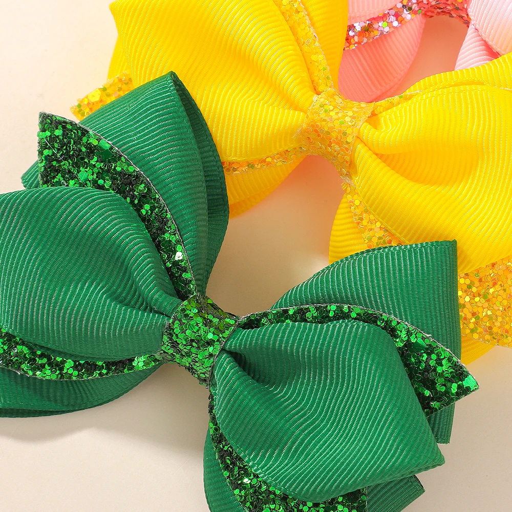 2 шт. новые бантики с блестками, заколки для волос для девочек и детей, блестящая заколка для волос, модные головные уборы, головной убор, детские аксессуары для волос, подарки, оптовая продажа
