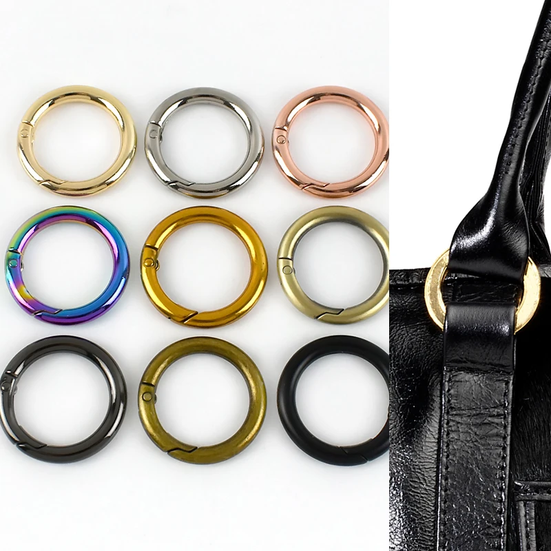 

30Pcs Meetee 16-50mm Metal Spring O Ring Openable Keyring Trigger Snap Clasp Clip Bag Belt Strap Chain Buckles DIY Accessories
