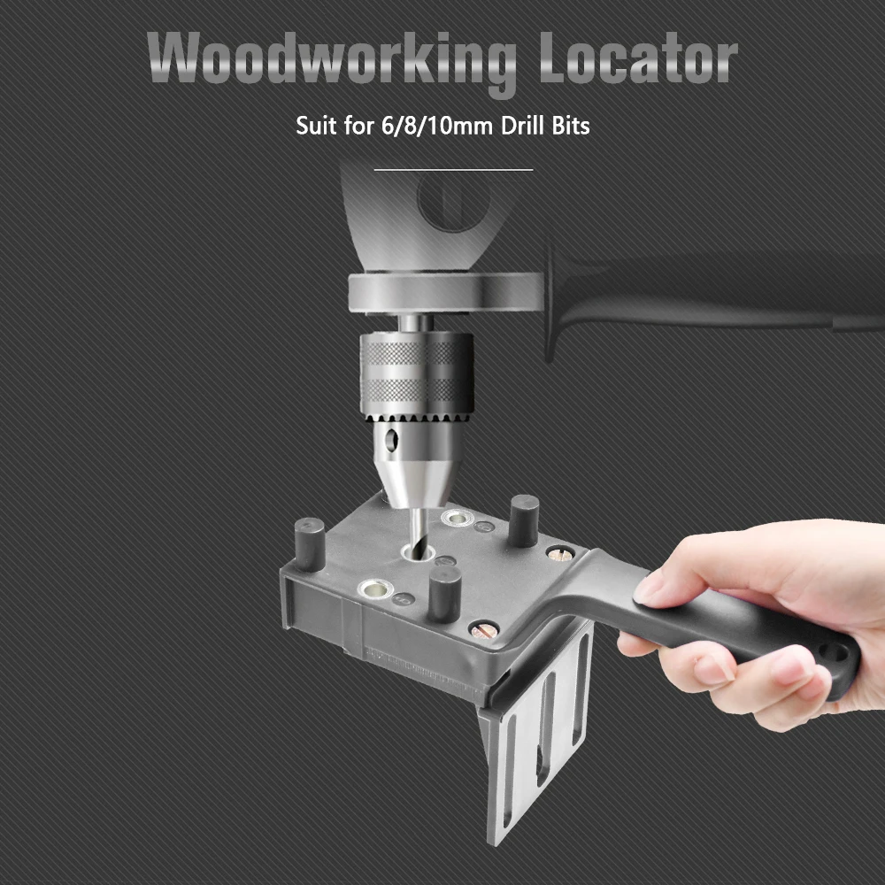 Kit di maschere per tasselli Set di Guide per trapano per la lavorazione del legno per punte da trapano da 6/8/10mm manicotto in metallo foratura per legno strumenti di localizzazione per seghe a tazza