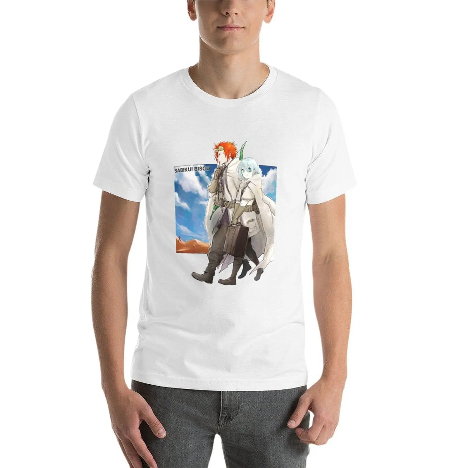 Sabikui Bisco تي شيرت رجل تي شيرت الثقيلة القطن أنيمي التي شيرت تي شيرت الرجال 100% القطن الفاخرة العلامة التجارية تي شيرت #3
