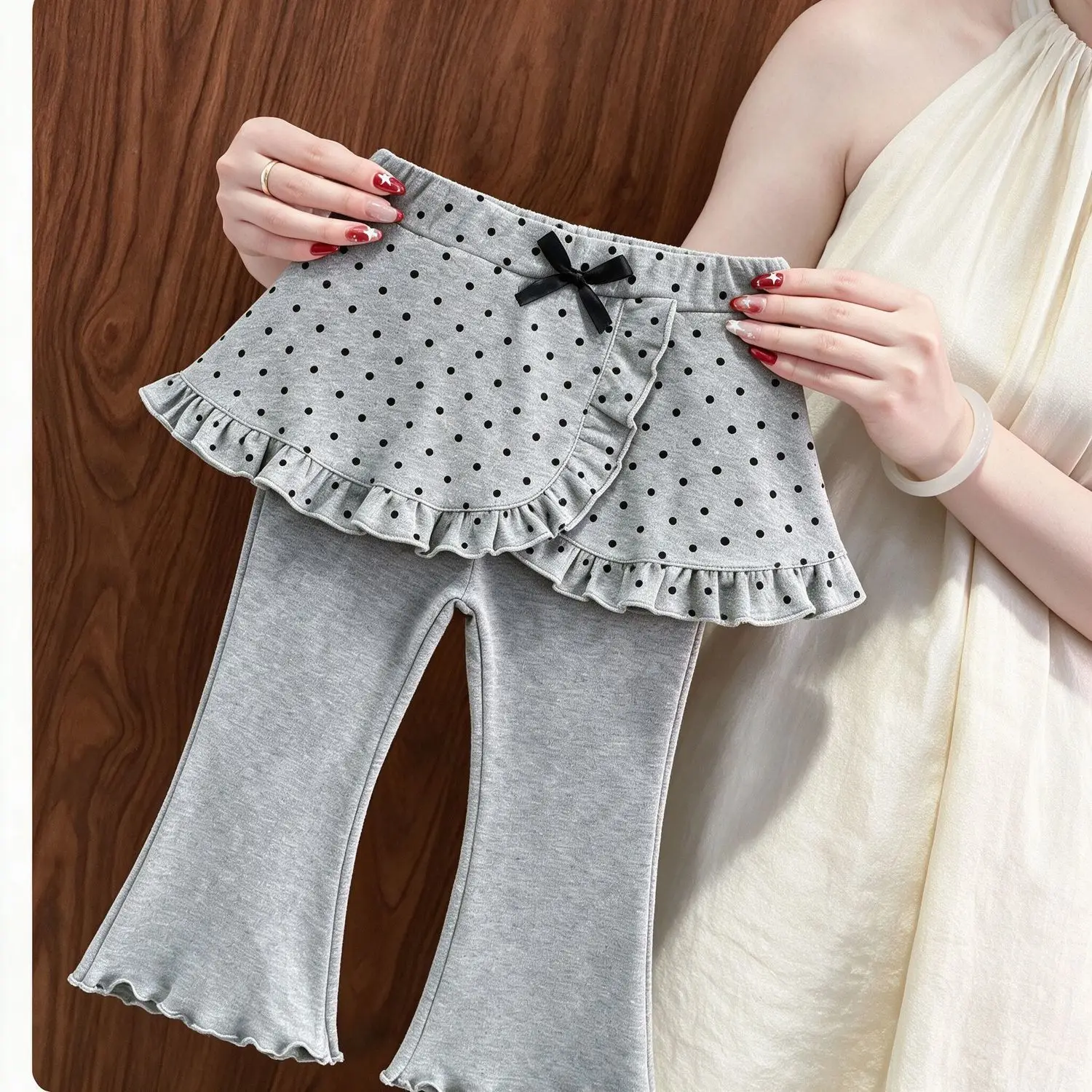 New Girls Dot Lac Skirts Pants Baby Kids Spring Autumn Princess Clothes Children Birthday Party Trousers Pant Leggings Skirt 2