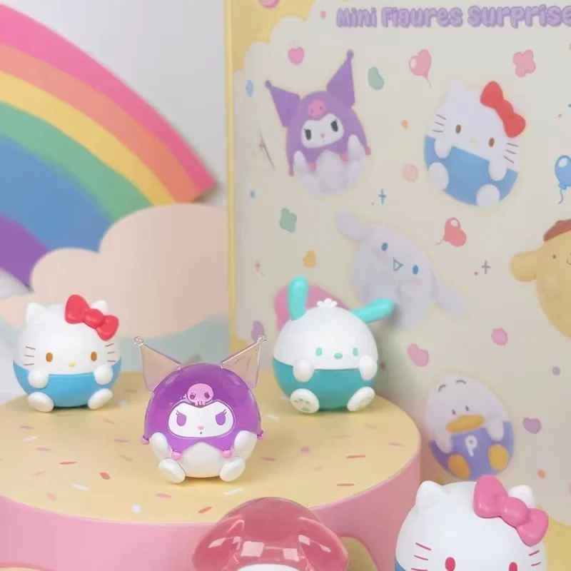 In Stock Authentic Lovely Family Round Rolling Series Blind Bag Cute Ornaments Hello-Kitty Theme Cool Lomi Kawaii Gift In Stock