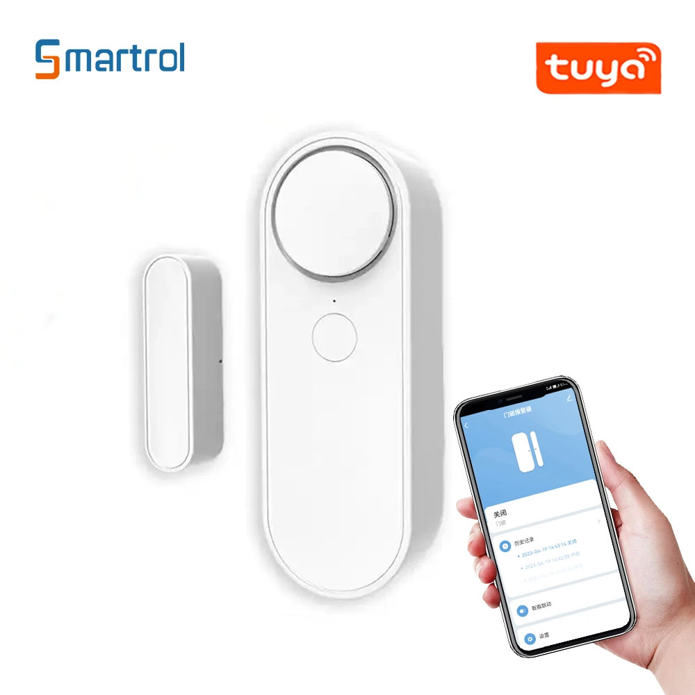 Smartrol-Capteur de porte et fenêtre WiFi sans fil, Tuya Smart Home, détecteur d\'ouverture et de fermeture, contrôle de la vie intelligente via