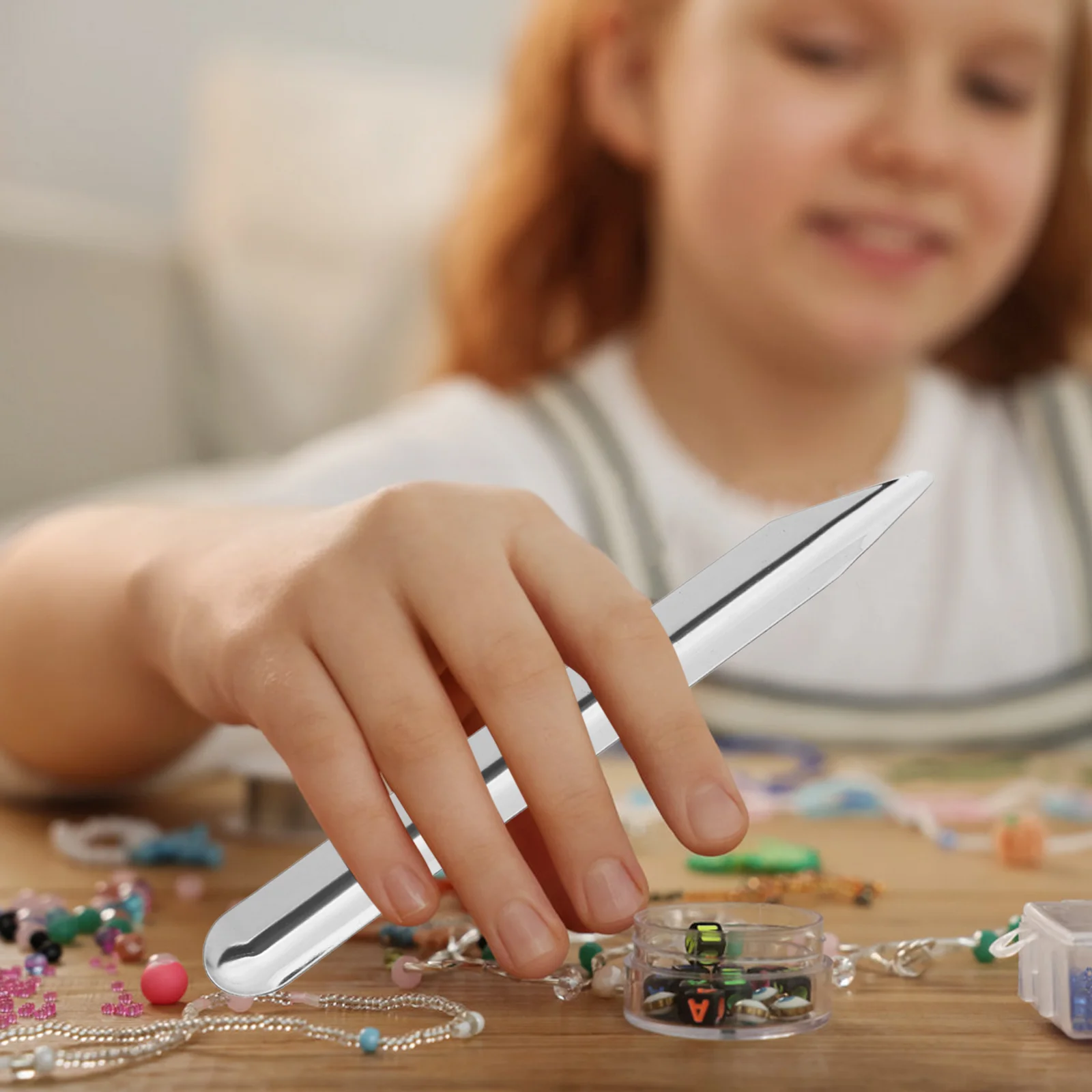 2 pezzi di gioielli in acciaio inossidabile cucchiaio per perline accessorio perline sfuse distanziatore gemme argento scooper strumento da viaggio