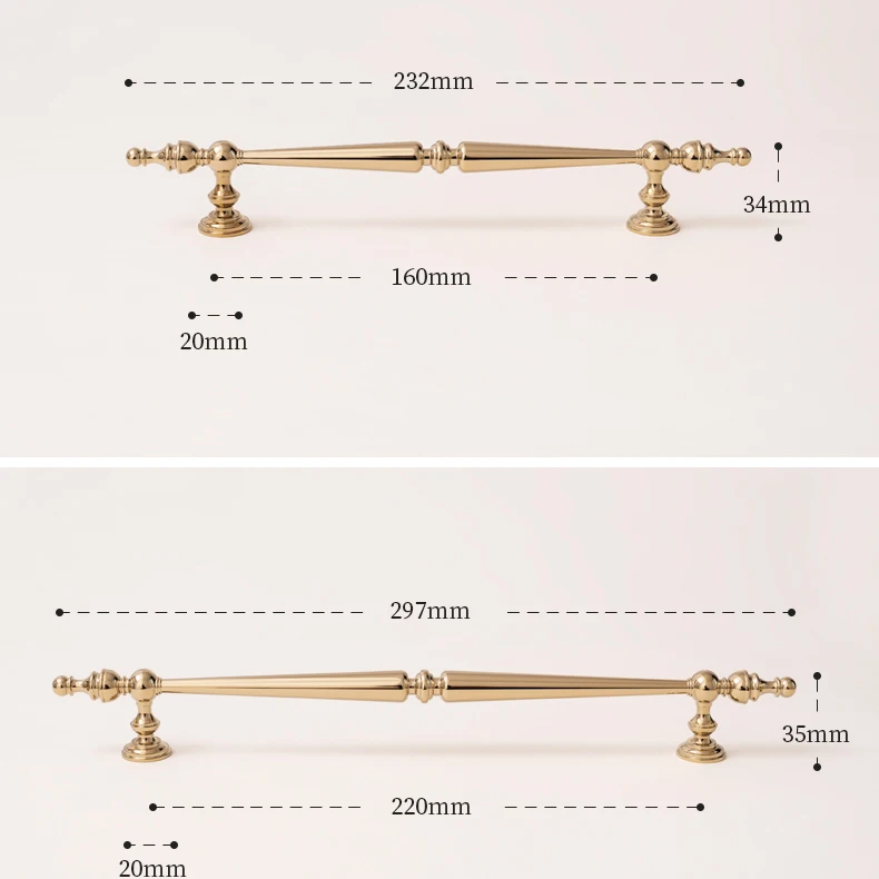 Bright gold PVD brass cabinet handle product image 21
