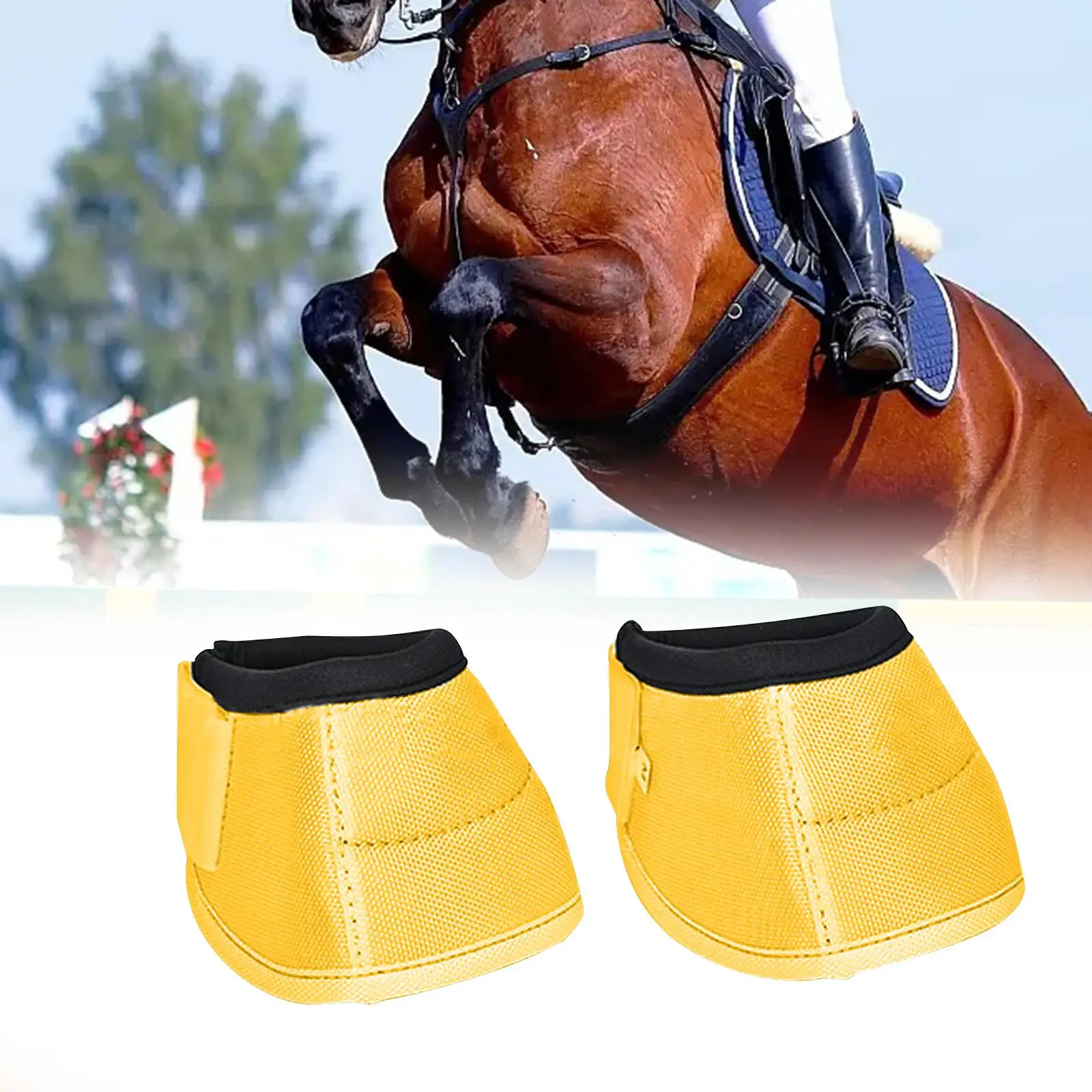 2Pcs Horse Bell Boots Horse Care Boot Durable Easily Put on and Take Off Tear