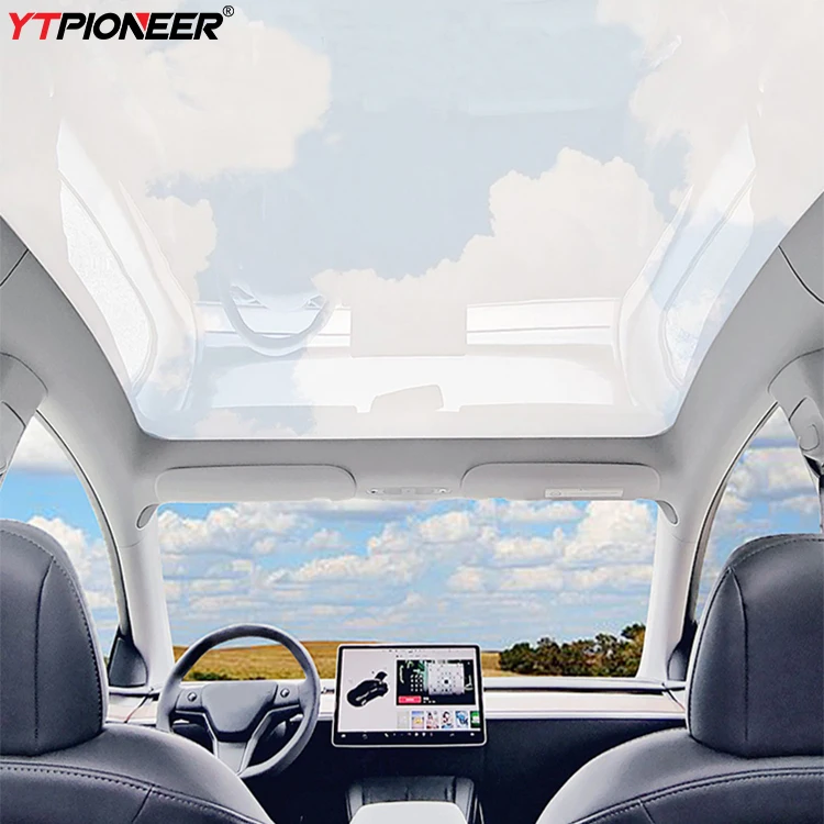 

YTPIONEER Car accessories Power Panoramic Sunroof Retractable Roof Sunshade For Model 3