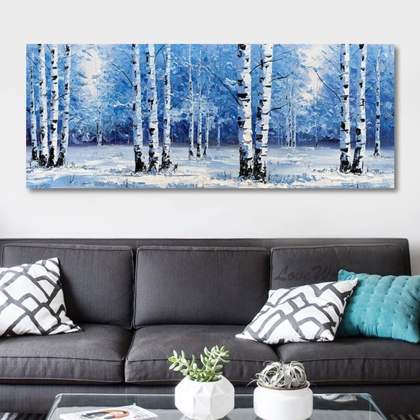 

Large Size Modern Abstract Tree Scenery Paintings Unframed Quality Artwork Wall Picture For Restaurant Home Decoration Piece