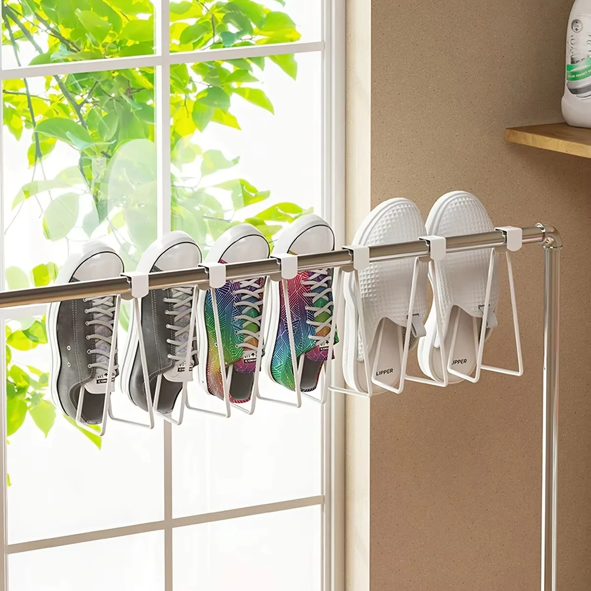 حامل ورق المرحاض - شماعة مناديل الحمام سهلة التركيب على الحائط مع لمسة نهائية مطلية لتوفير المساحة بدون مثقاب - علي #5