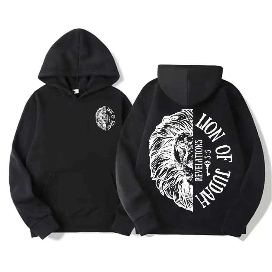 Lion of Judah Catholic Hoodie Jesus Loves You Pullover Aesthetic Christian Apparel Sweatshirts Men Women\'s Fashion Casual Hooded