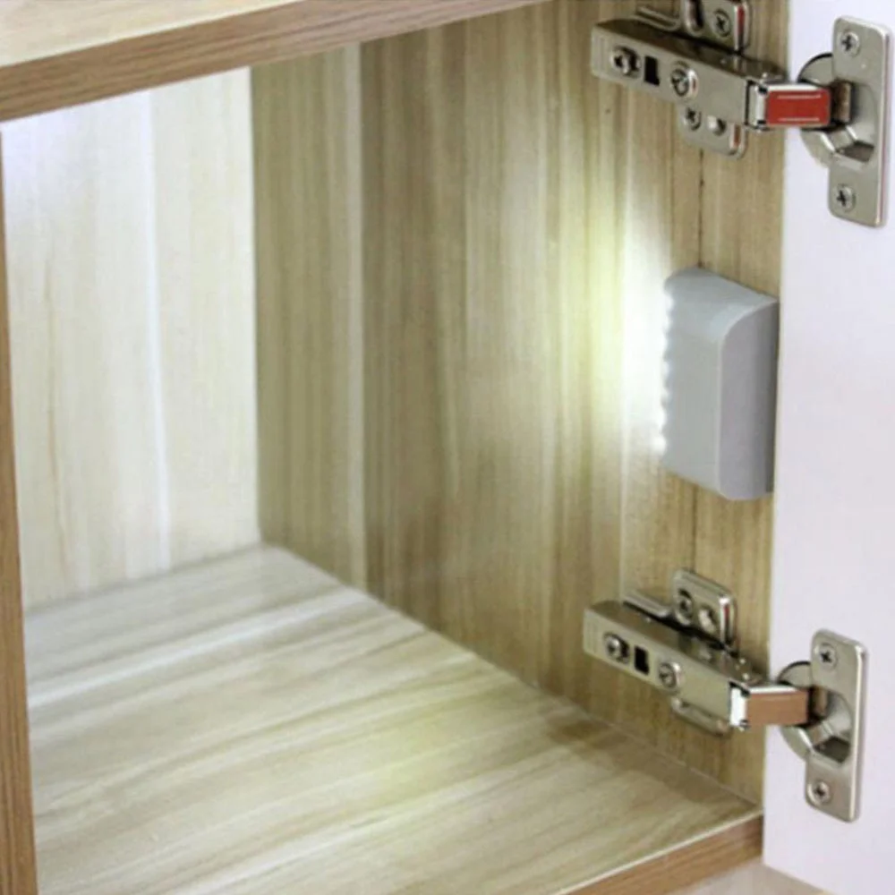 Under Cabinet Light 7 LED Wireless Motion Automatic Sensor Wardrobe Light Cupboard Closet Inner Hinge Lamp No include Batteries