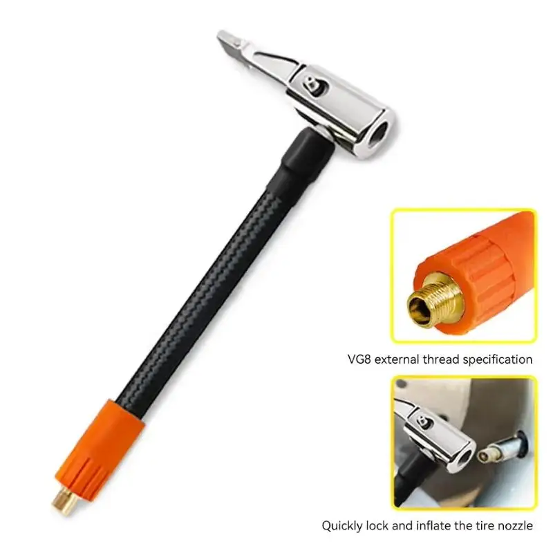 20/30 cm M6 Luftanschluss mit Feingewinde und Schlossfunktion, inklusive Schlauch, Standard-Adapter für die Reifenaufpumpung mit einer Reifenpumpe. – Detail 4