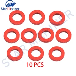 90430-08020-0 plastikowa dolna jednostka śruba spustowa oleju uszczelka czerwona 10 sztuk dla silnika zaburtowego Yamaha Parsun 90430-08020-00 90430-08003